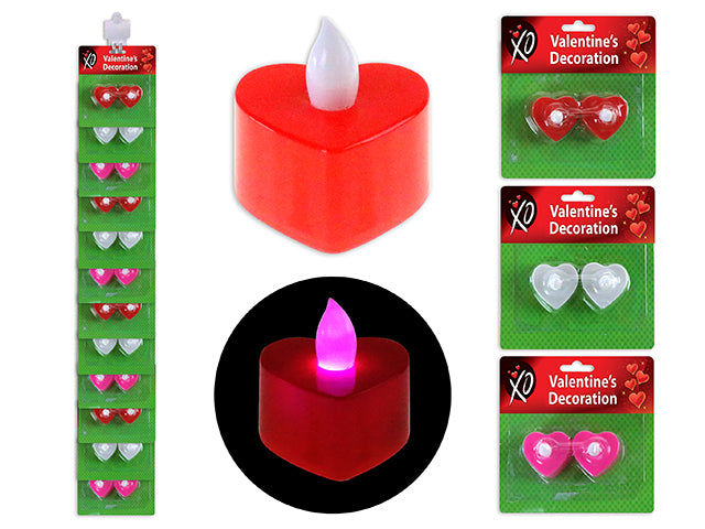 Flickering Heart Shaped Tea Lights