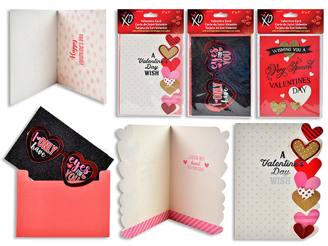 Valentines Tip On Glitter Cards With Envelopes