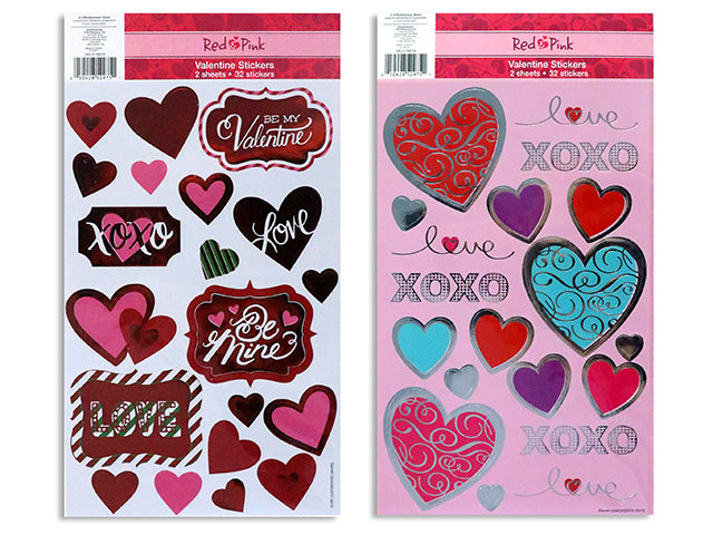 Valentines Foil Embossed Stickers
