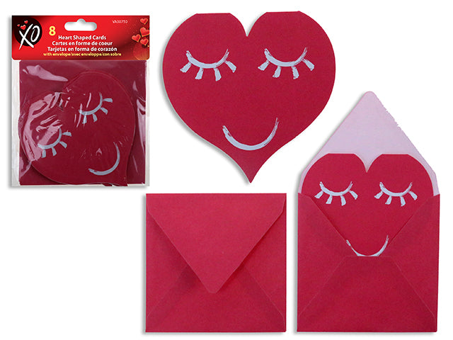 Valentines Heart Shaped Card With Envelopes