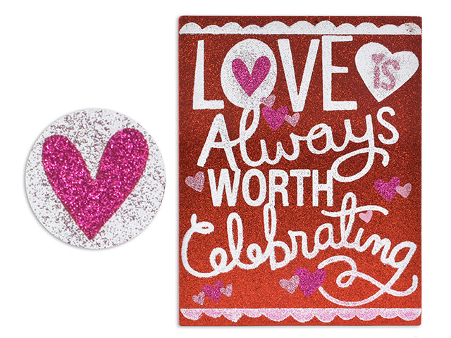 Valentines Glitter Hanging Wall Plaque