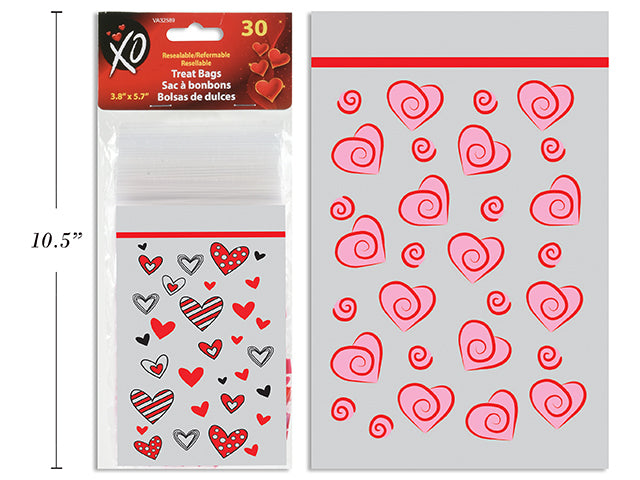 Valentines Resealable Treat Bags