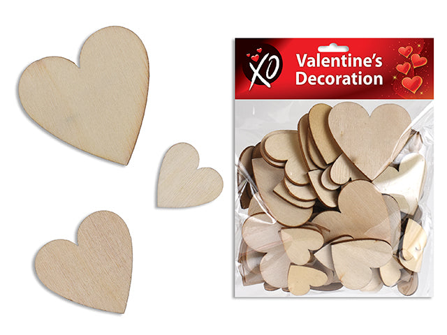 Valentines Wooden Heart Shapes