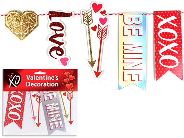 Valentines Glitter Or Holographic Paper Banner