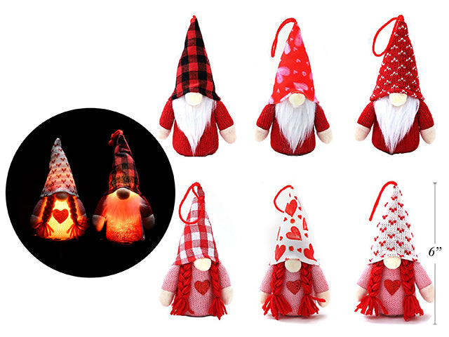Valentines LED Light Up Plush Gnome