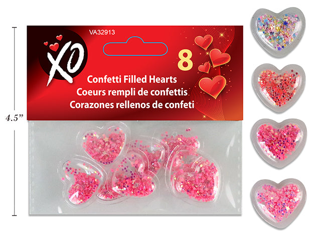 Valentines Confetti Filled Heart Shaker Embellishment