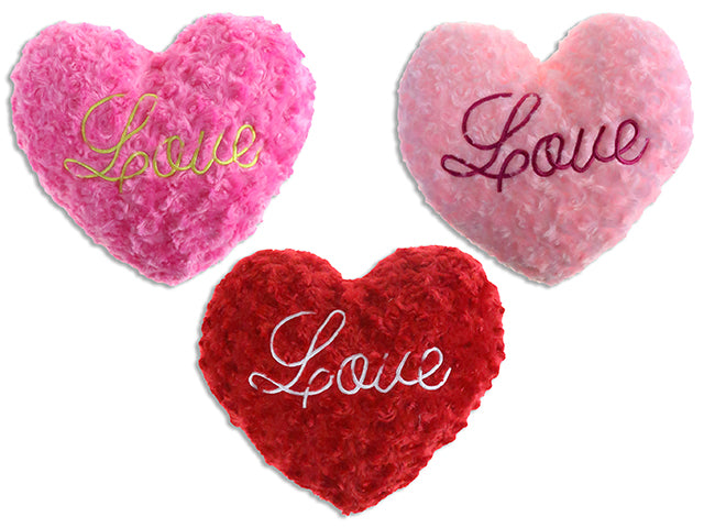Valentines Embroidered Swirl Plush Heart