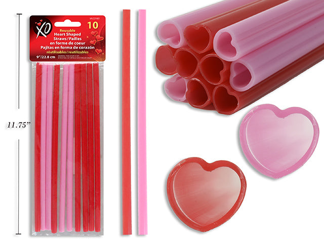 Valentines Reusable Hart Shaped Straws