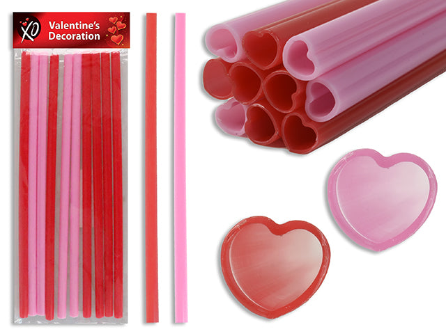 Valentines Reusable Hart Shaped Straws