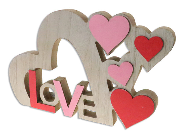 11in x 7.25in Die-Cut Heart Tabletop Decoration. Brown Box w/Colour Label.