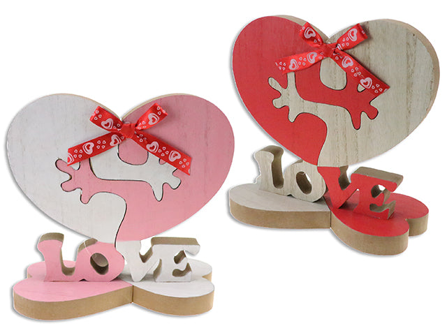 8.25in Die-Cut Puzzle Heart Tabletop Decoration w/Ribbon. Brown Box w/Colour Label.