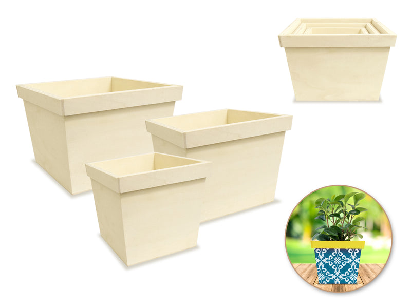 Wood Craft DIY Garden Pot Square