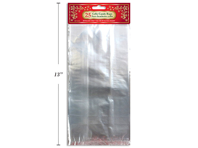 Clear Cello Candy Bags 25 Pack