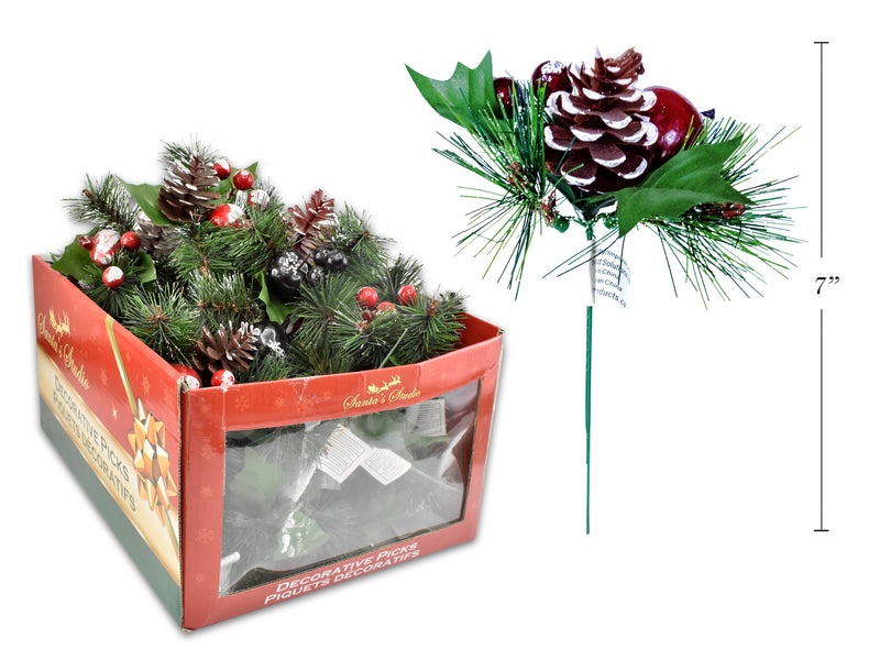 Christmas Pick With Artificial Pine Cone