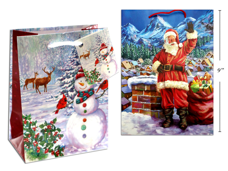 Christmas Traditional Glossy Gift Bag Medium