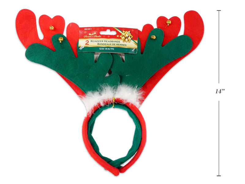 Christmas Felt Reindeer Headbands 2 Pack