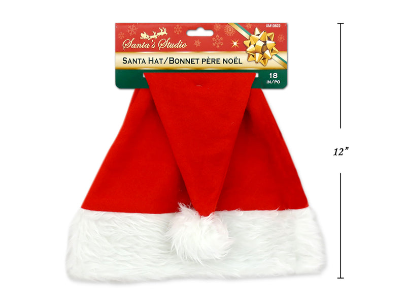 Christmas Felt Santa Hat With Plush Fur Trim