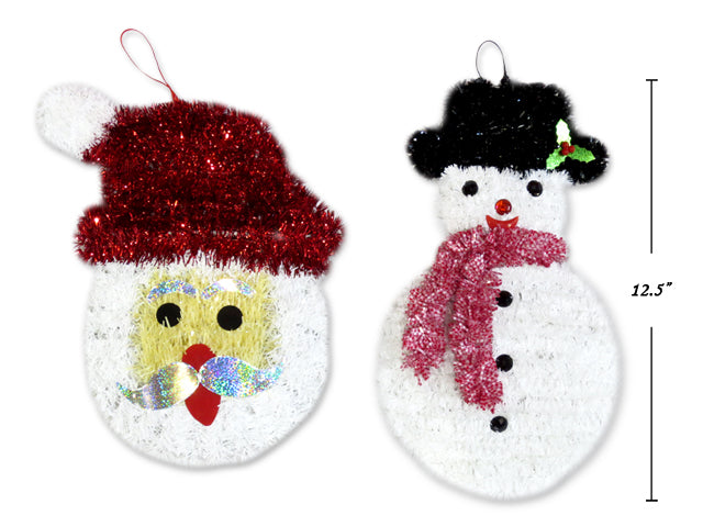 Tinsel Snowman Hanging Decoration