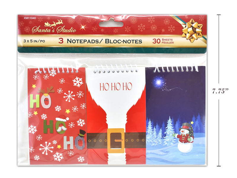 Christmas Note Pads 3 Pack