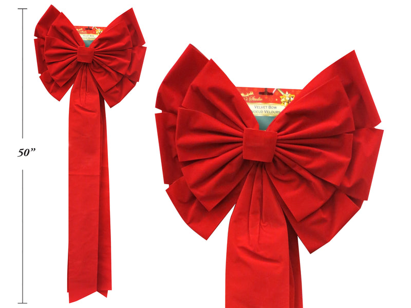 Christmas Red Velvet Bows With 30 Loops Jumbo