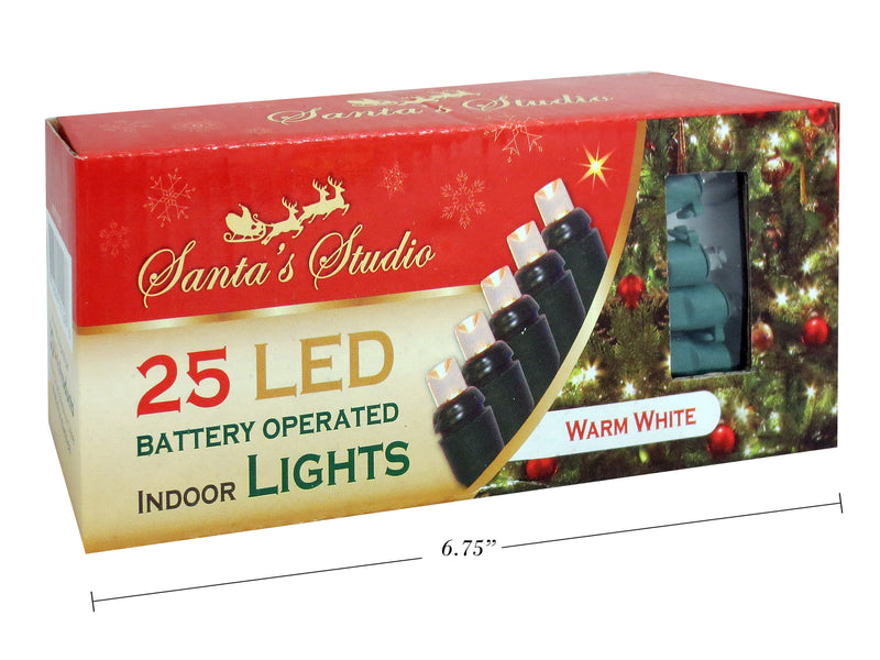 Christmas Indoor LED Light String Warm White 25 Pack