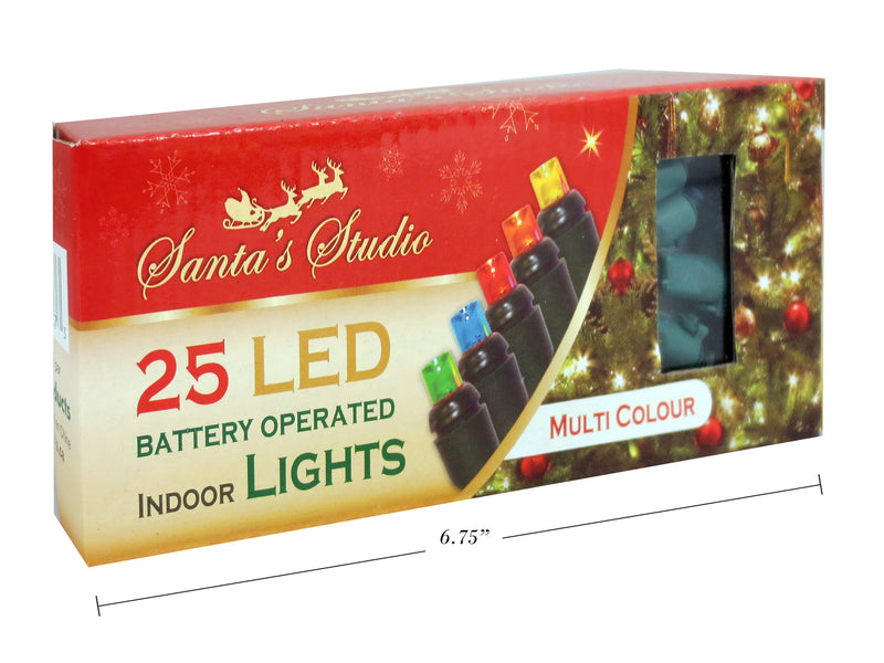 Christmas Indoor LED Light String Multi Color 25 Pack