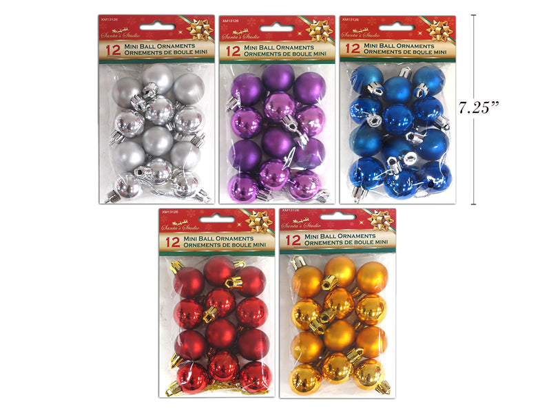 Christmas Mini Ball Ornaments 12 Pack