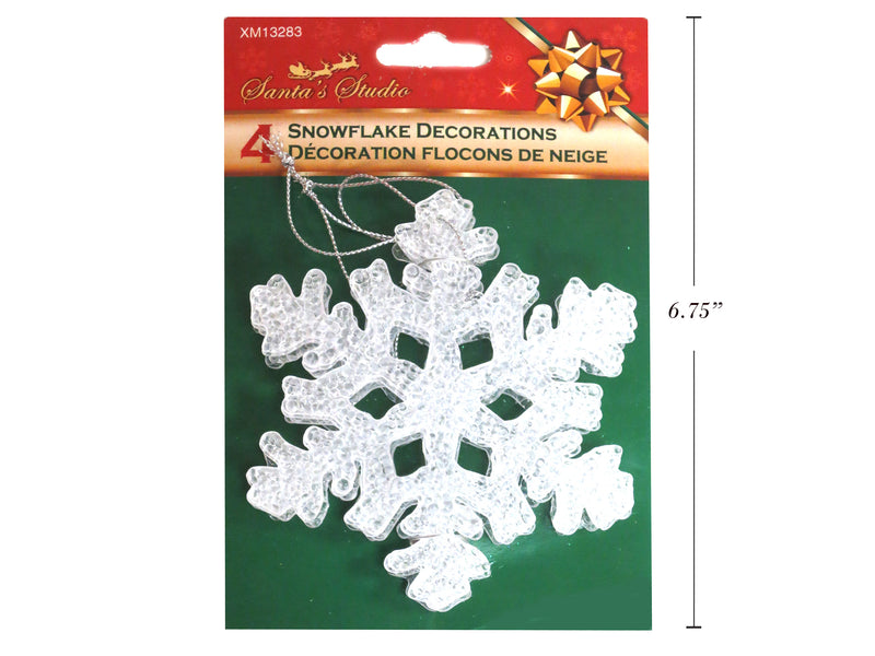Hanging Acrylic Snowflake Decorations 4 Pack