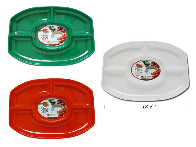 Christmas 4 Section Chip N Dip Party Platter