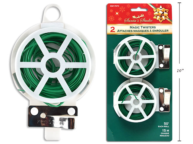 Christmas Twist Ties With Cutter 2 Pack
