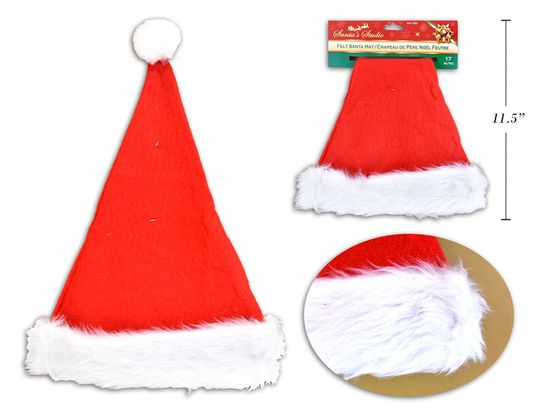 Christmas Felt Santa Hat With Flush Fold Over