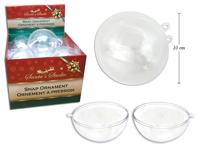 Clear Snap Ornament Container Large