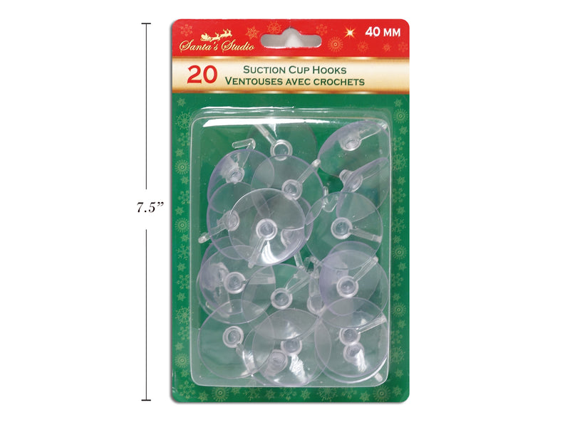 Plastic Suction Cup Hooks 20 Pack