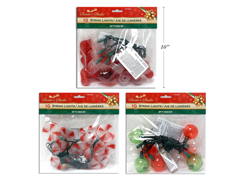 Christmas Incandescent Icon String Lights 10 Pack