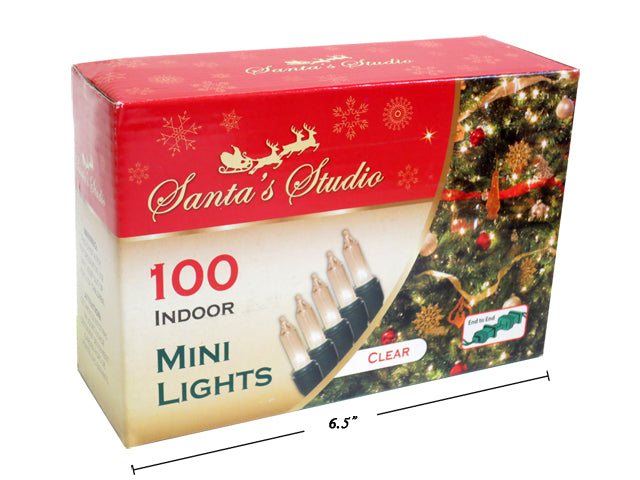 Christmas Mini Indoor Lights Clear End To End 100 Pack