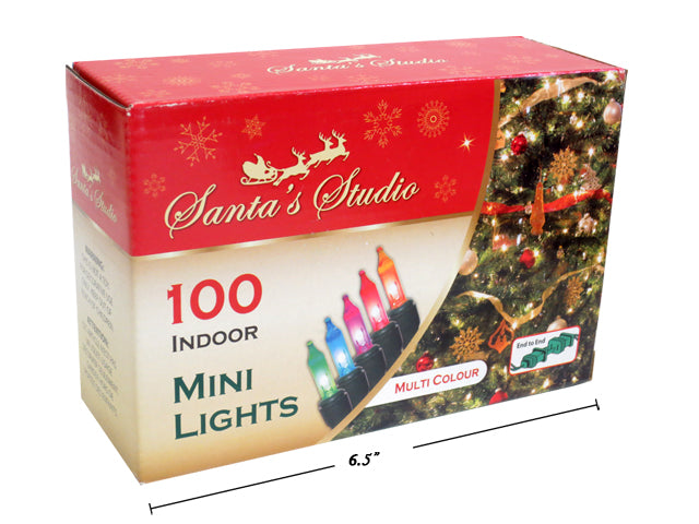 Christmas Mini Indoor Lights Multi Color End To End 100 Pack