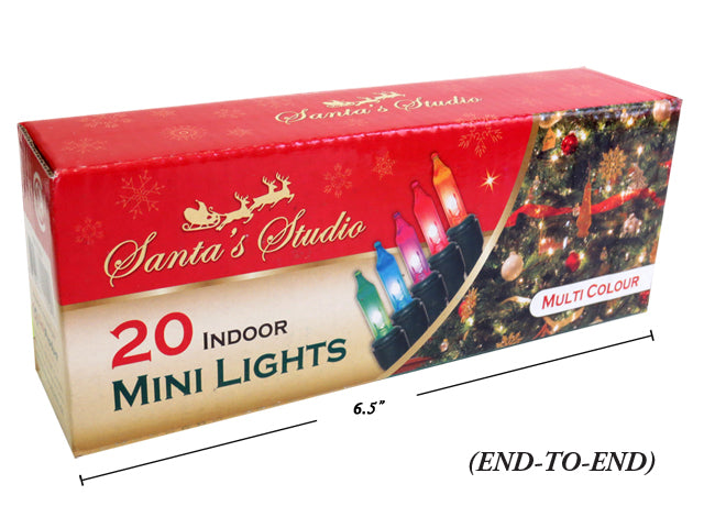 Christmas Mini Indoor Lights End To End Multi Color 20 Pack