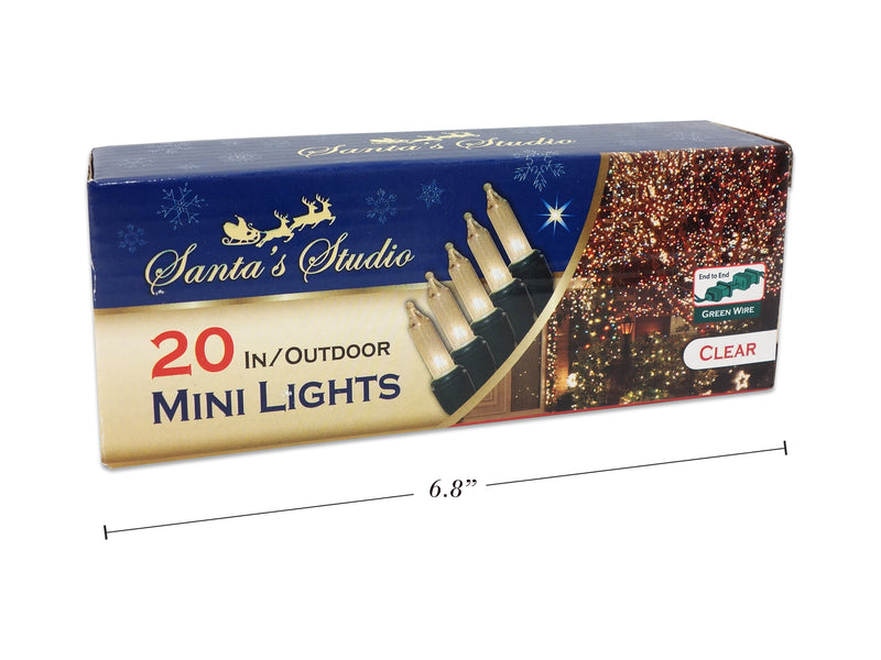 Christmas Mini Outdoor Lights End To End Clear 20 Pack