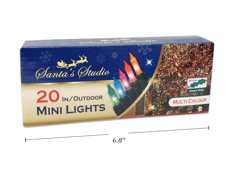 Christmas Mini Outdoor Lights End To End Multi Color 20 Pack