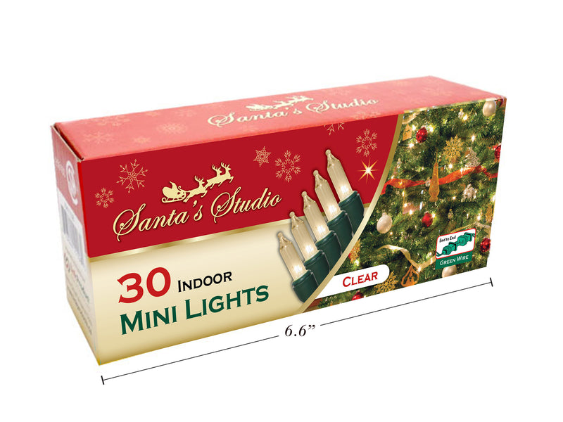Christmas Mini Indoor Lights End To End Clear 30 Pack