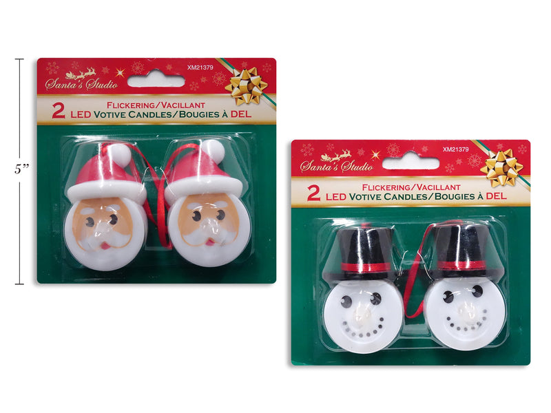 Christmas Snowman Flickering Tea Light Candles