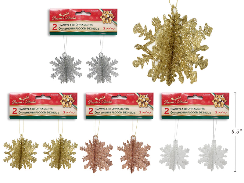 3D Glitter Snowflake Ornaments