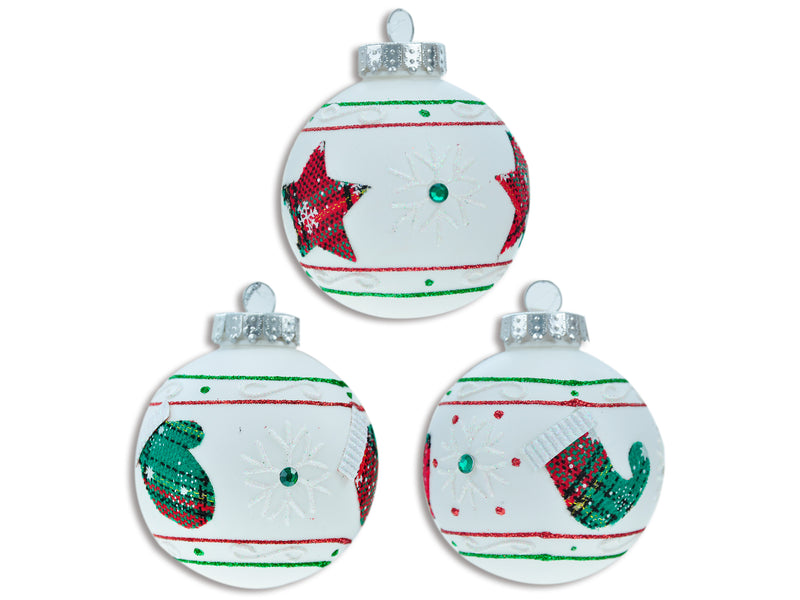 Christmas Frosted White Plaid Tartan Ornament