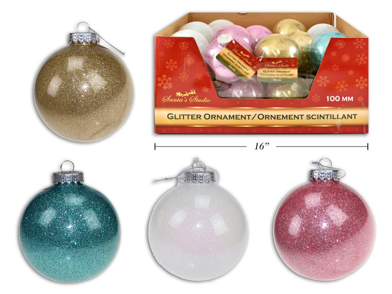 Christmas Spray Glitter Ornament Pink