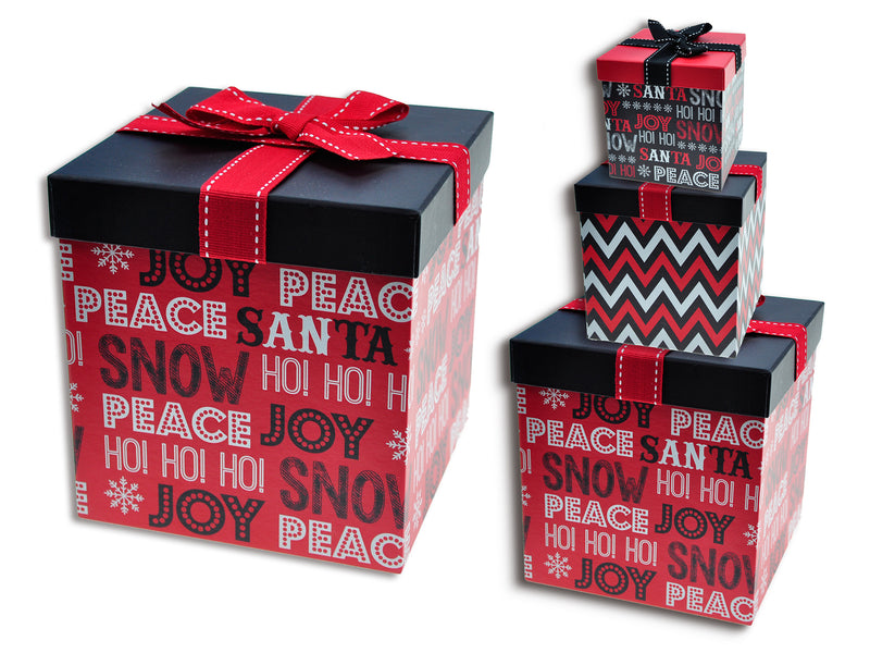 Christmas Square Giftbox With Rib Box
