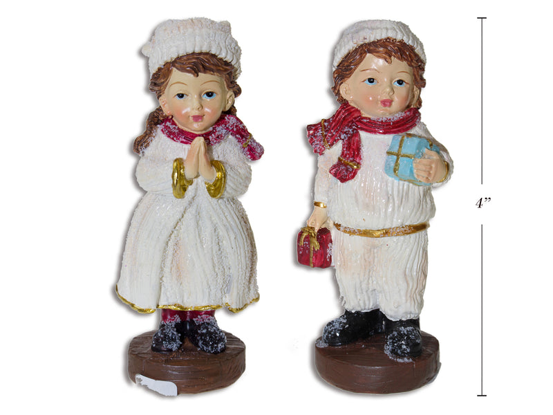 Christmas Polyresin Choir Boy Girl Figurine