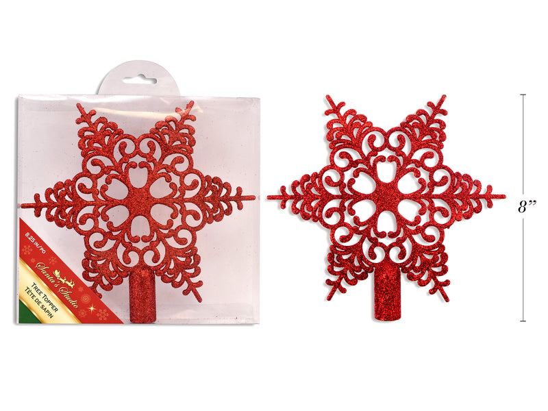 Red Snowflake Tree Topper