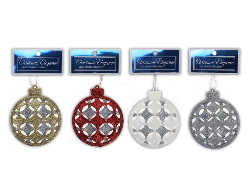 Christmas 2 Tone Glitter Ornaments