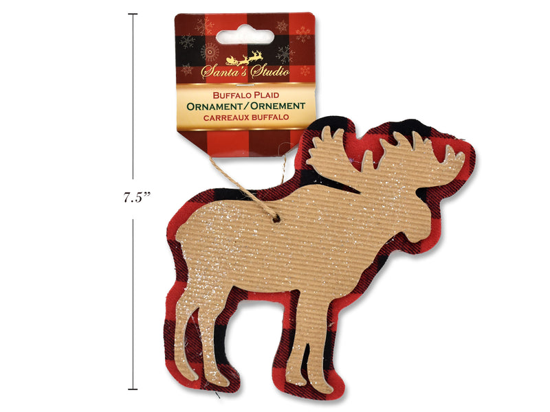 Christmas Plaid Moose Ornament