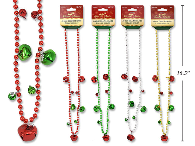 Christmas Beaded Jingle Bell Necklace